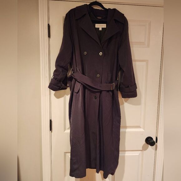 Liz Claiborne Jackets & Blazers - Liz Claiborne vintage gray long belted button down coat